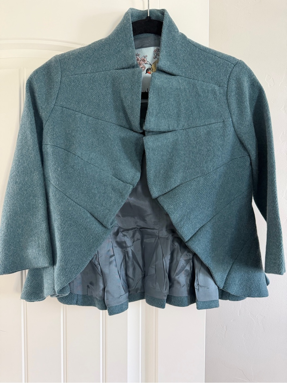 Anthropologie Tabitha Women’s Ruffle Wool Blend Jacket size 0